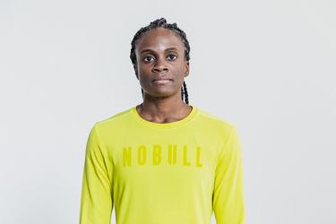 Nobull Women's Long Sleeves Yellow | Australia (LS1406)